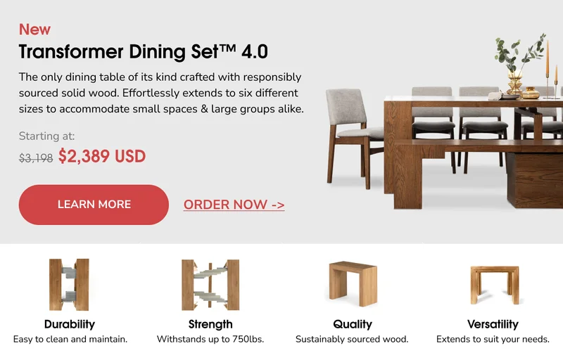Transformer Dining Set