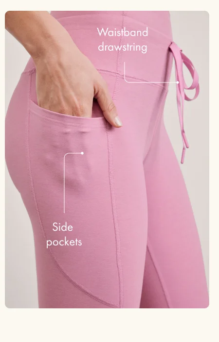 Spacedye Go Pocket Midi Legging in Pink Haze Heather
