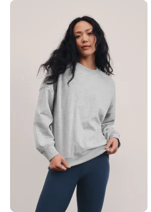 LuxeFleece Oversized Sweatshirt in Light Heather Gray