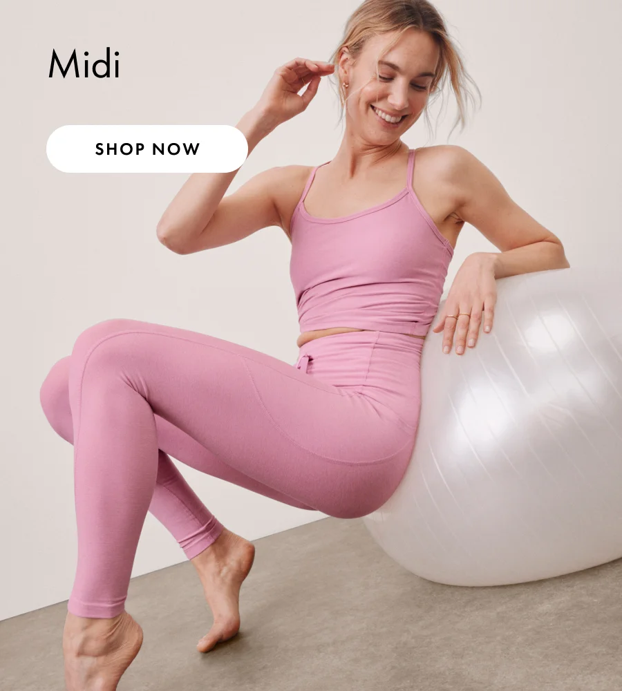 Spacedye Go Pocket Midi Legging in Pink Haze Heather