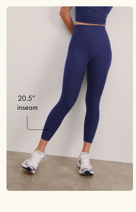 Spacedye Walk And Talk High Waisted Capri Legging in Eternal Blue Heather