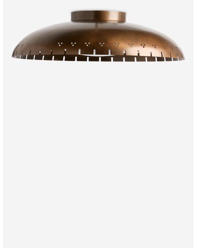 Omero Flush Mount Light-Burnished Brass / 18"Dia