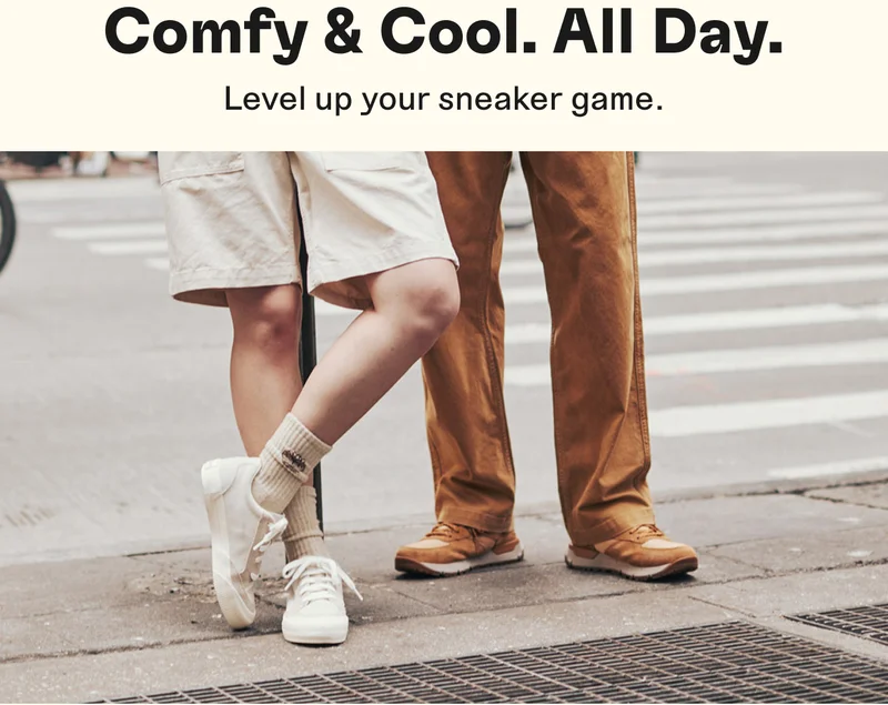 Comfy & cool. All day. Level up your sneaker game.