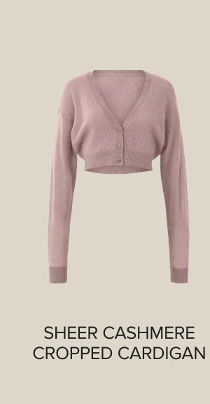 SHEER CASHMERE CROPPED CARDIGAN