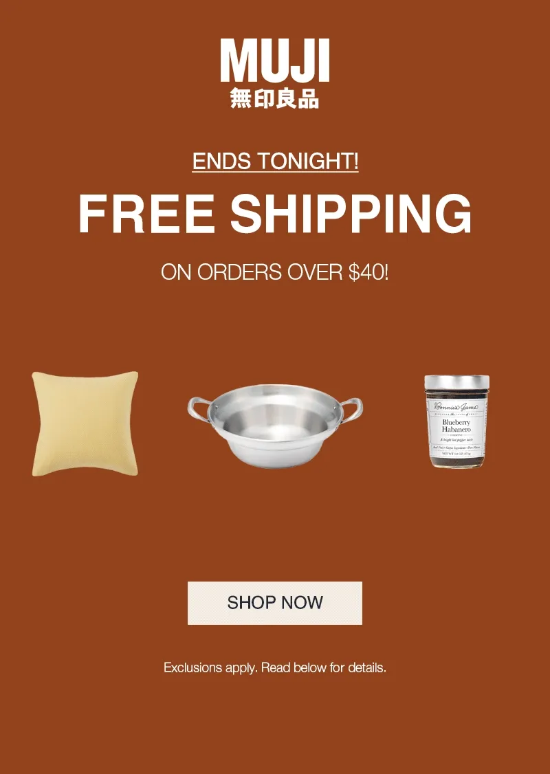 Ends Tonight! Free Shipping Over $40