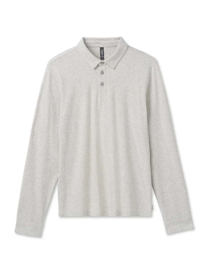 Image of Long Sleeve Westport Polo | Oatmeal Heather