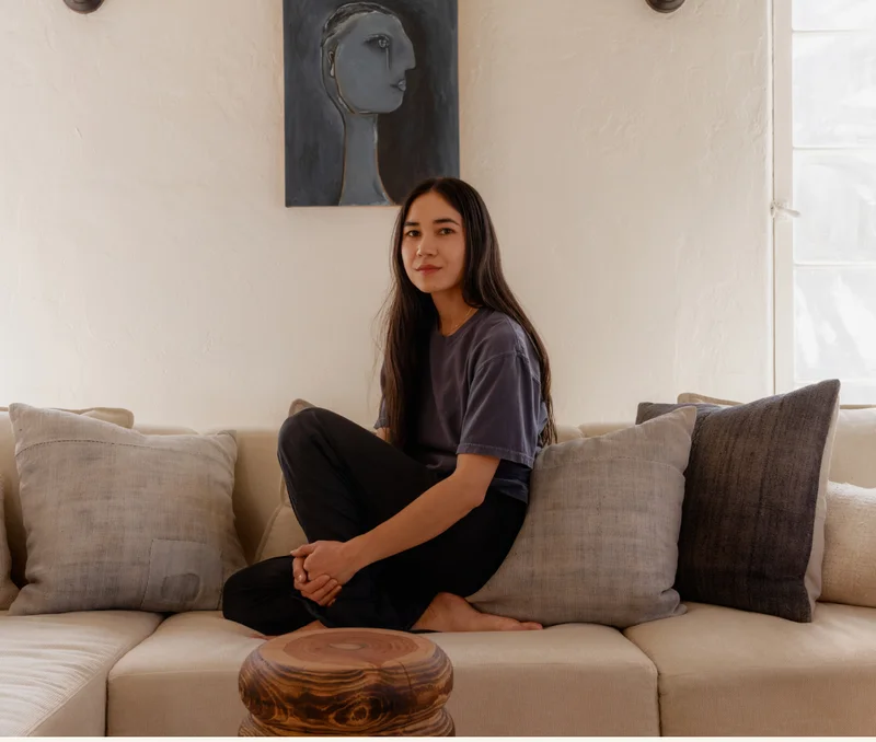 Pictured: Catherine Nakajima in her LA apartment