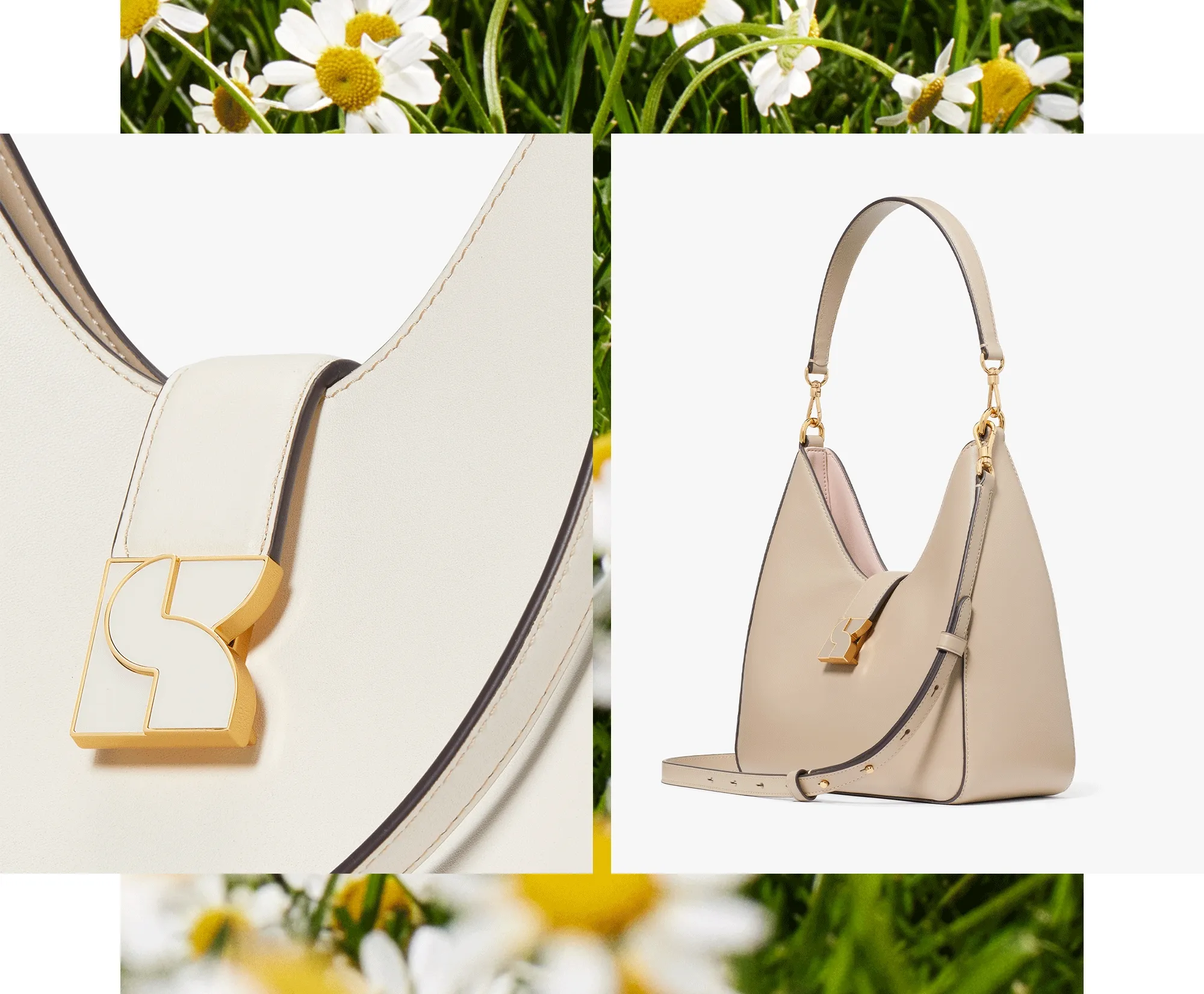 in a new spacious shape and the perfect neutrals.