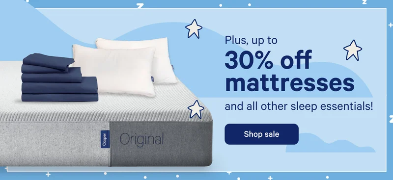 Plus, up to 30% off mattresses and all other sleep essentials. >> Shop sale >>
