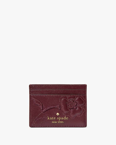 Madison Floral Applique Small Slim Card Holder