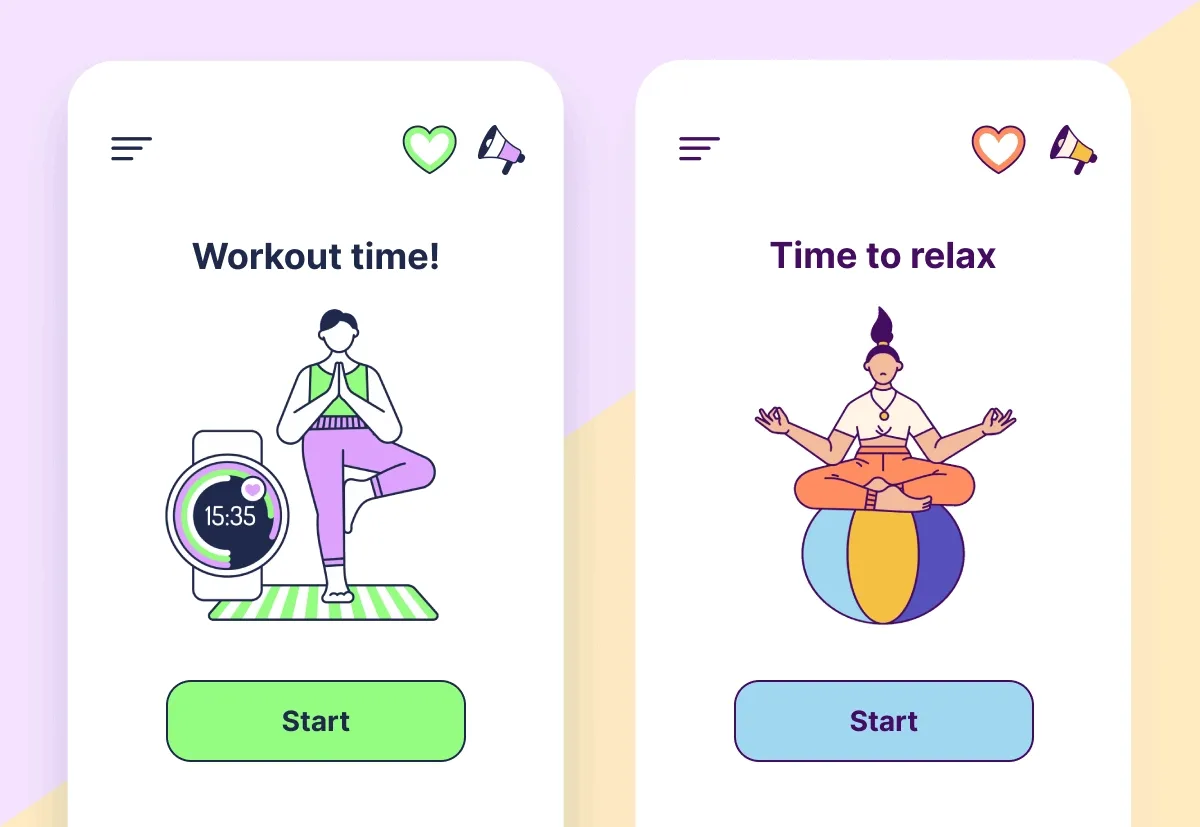Outline illustrations mockup