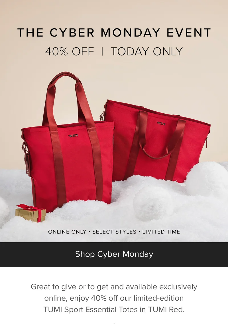 Great to give or to get and available exclusively online, enjoy 40% off our limited-edition TUMI Sport Essential Totes.