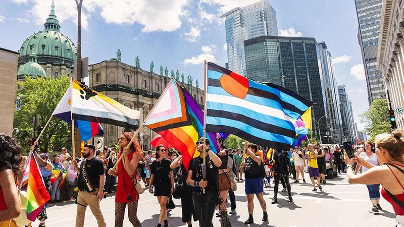 Image description: Pride Parade during Fierté, in Montreal