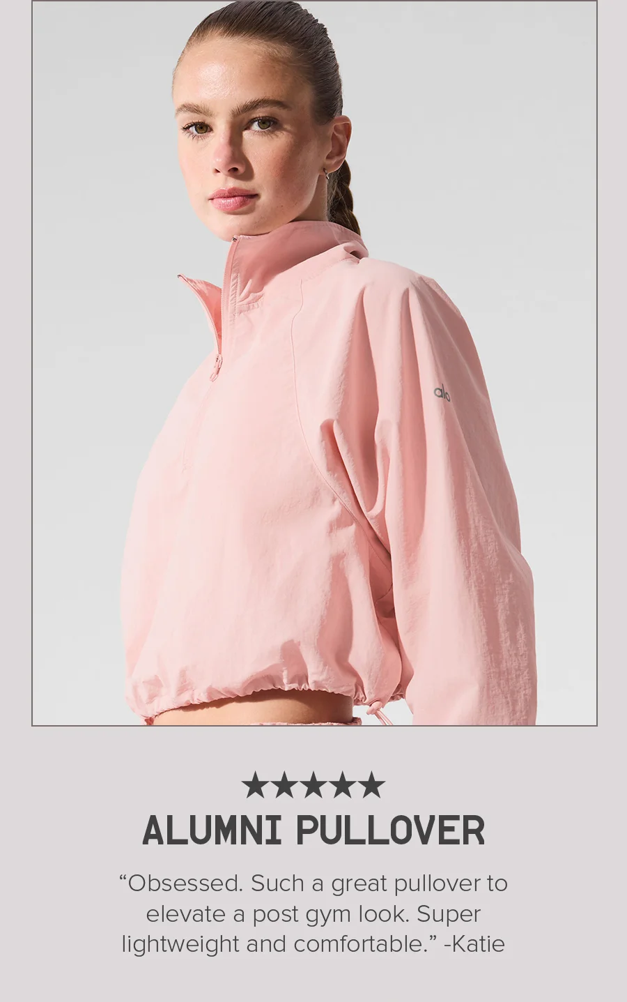 ALUMNI PULLOVER Obsedded. Such a great pullover to elevate a post gym look. Super lightweight and comfortable - Katie