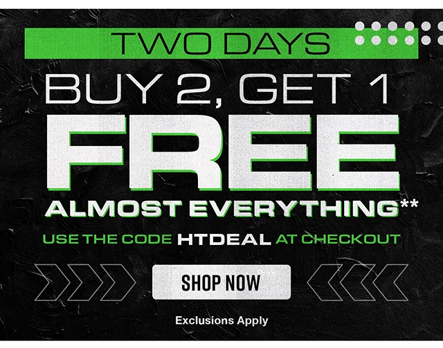 Two Days. Buy 2, Get 1 Free Almost Everything! Use The Code discount code At Checkout. Exclusions Apply. Shop Now