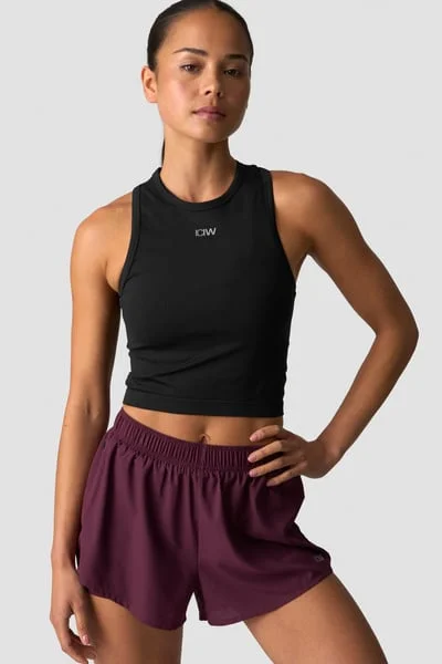 Image of Mirage Cropped Tank Top Black