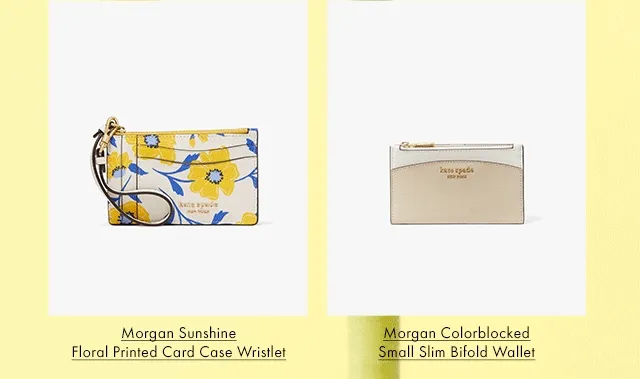 Morgan Sunshine Floral Printed Card Case Wallet, Morgan Colorblocked Small Slim Bifold Wallet