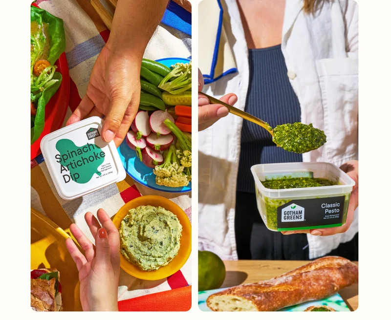 Gotham Greens sustainably grows leafy greens and herbs in cities across America, and they use their fresh greenhouse-grown basil to create fresh plant-packed dressings, dips and sauces.