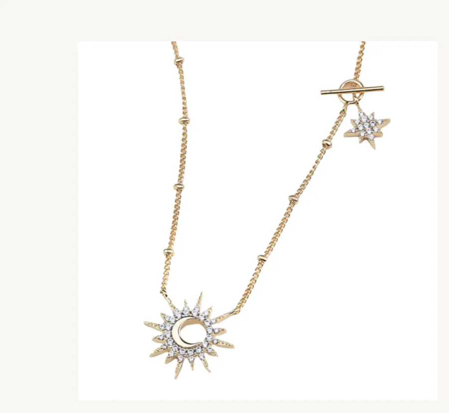 Sunlit Crescent Pendant Necklace