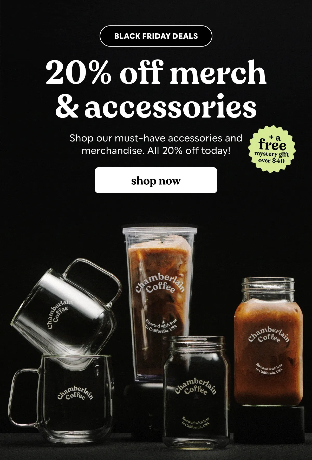 20% off all accessories and merch. shop now.