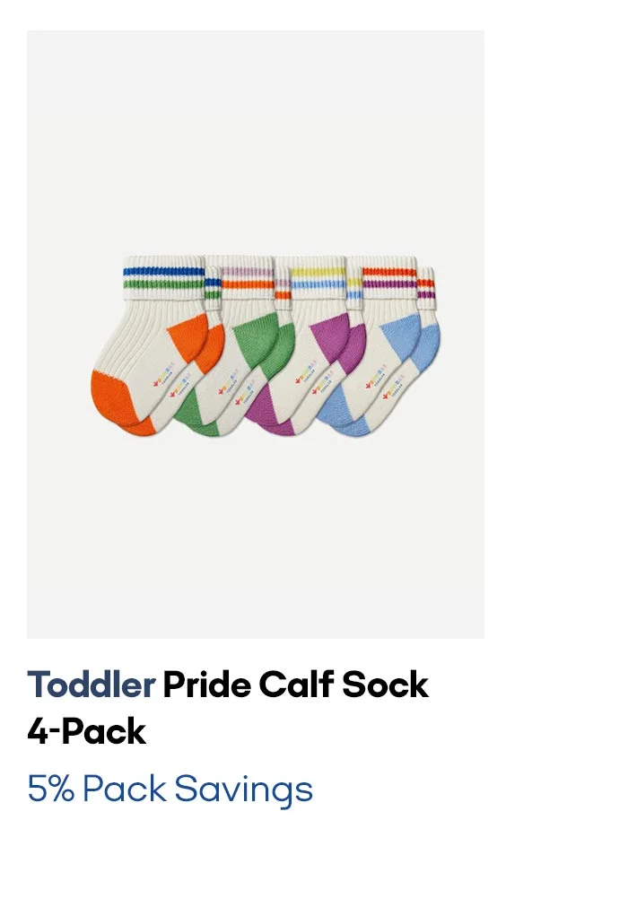 Toddler Pride Calf Sock 4-Pack 5% Pack Savings