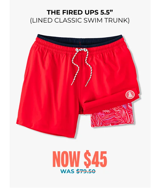 Lined Classic Swim Trunk: The Fired Ups 5.5"