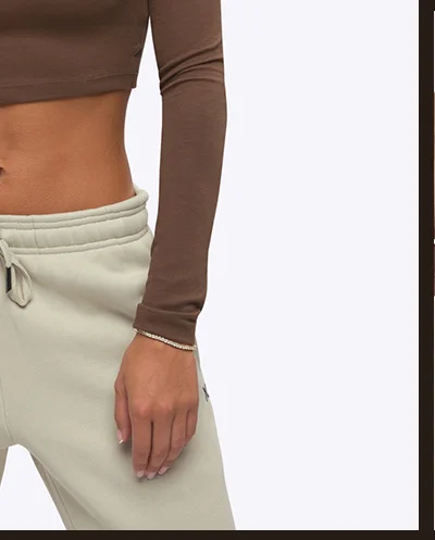 Mocha Tomboy Tee Long Sleeve Cropped