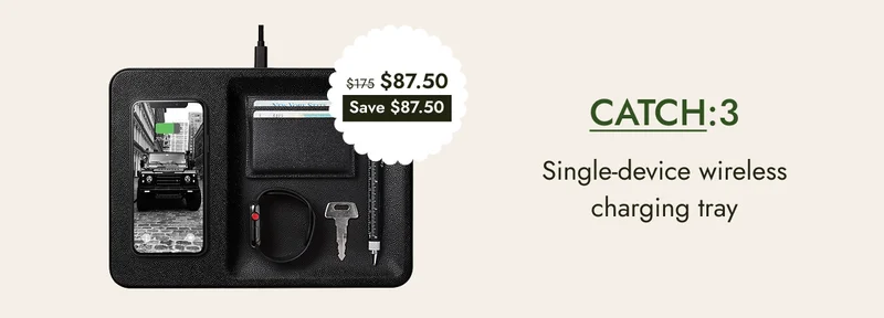 catch:3 single-device wireless charging tray