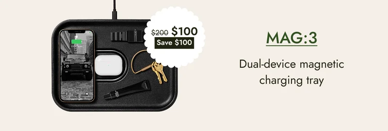mag:3 dual-device magnetic charging tray