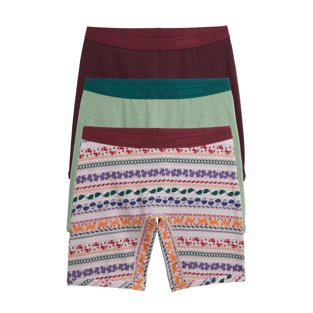 Image of 9" Boxer Briefs 3-Pack - Furry Fairisle