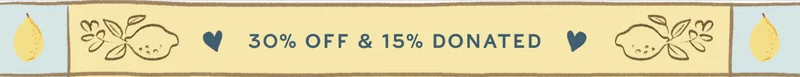 30% off & 15% donated