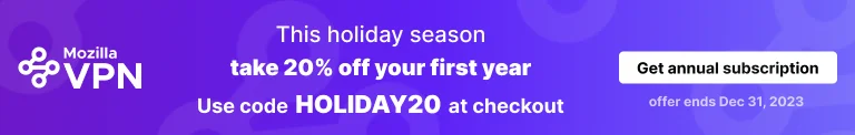 Mozilla VPN - Get annual subscription