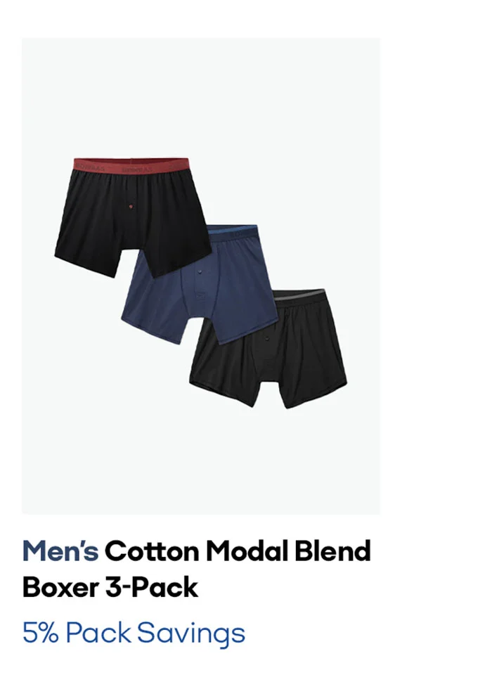 Men's Cotton Modal Blend Boxer 3-Pack 5% Pack Savings