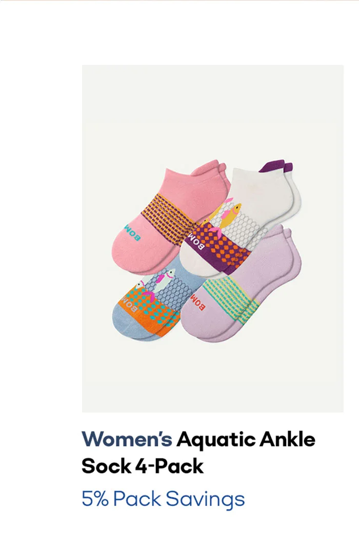 Women's Aquatic Ankle Sock 4-Pack 5% Pack Savings