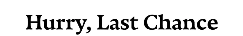 Hurry, Last Chance