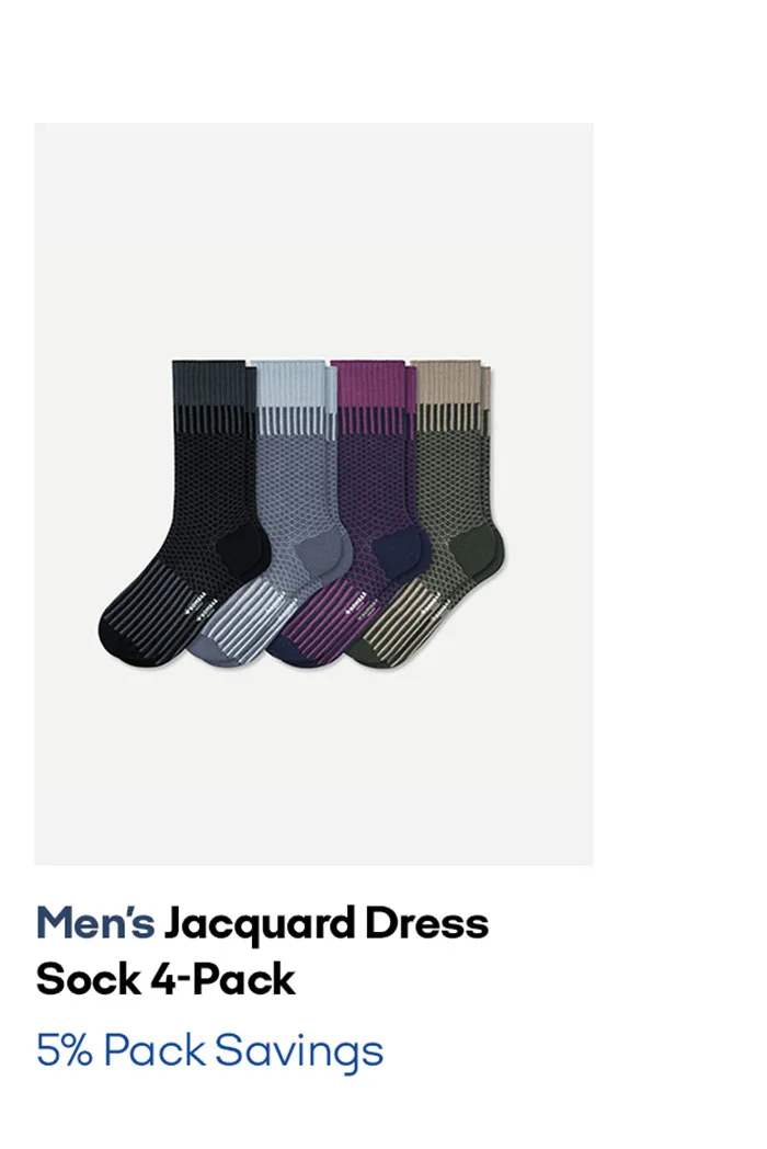 Men's Jacquard Dress Sock 4-Pack Pack Savings