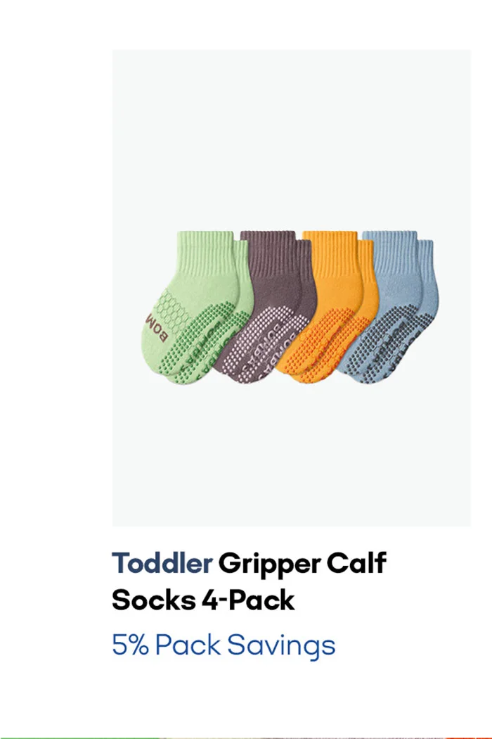 Toddler Gripper Calf Socks 4-Pack 5% Pack Savings