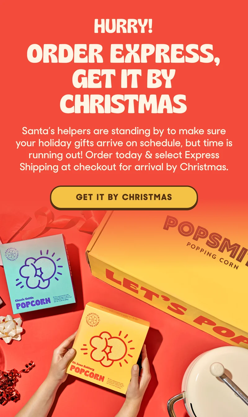 HURRY! Santa's helpers are standing by to make sure your holiday gifts arrive on schedule.