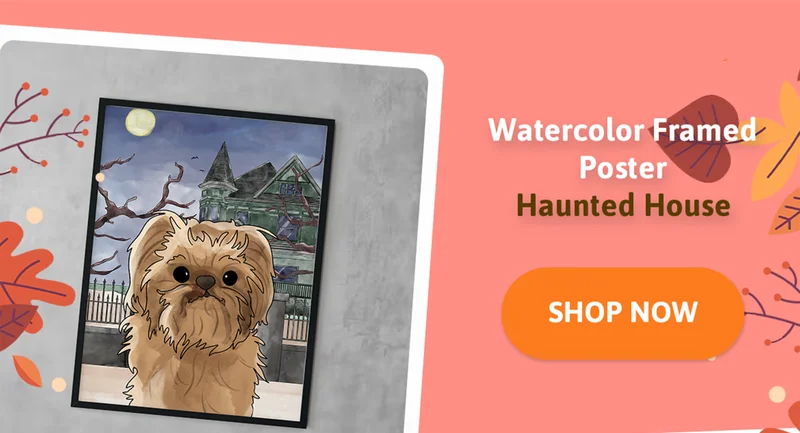 Watercolor haunted mansion portrait