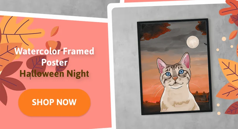 Watercolor Halloween night portrait