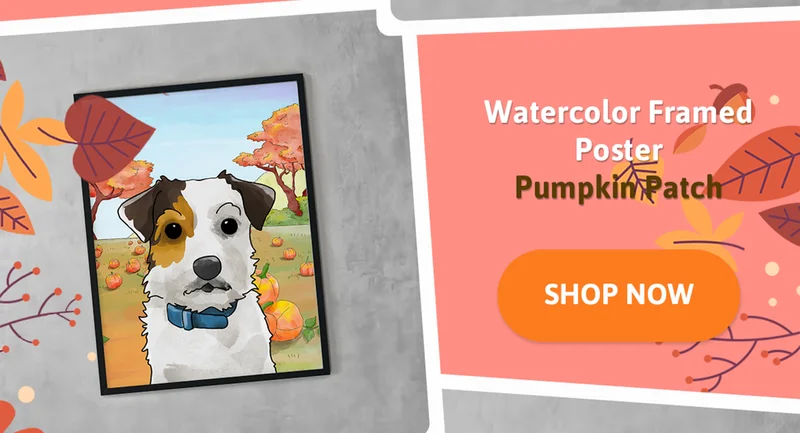 Watercolor pumpkin patch portrait