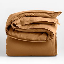 Organic Double Weave Brulee Brown Duvet Cover