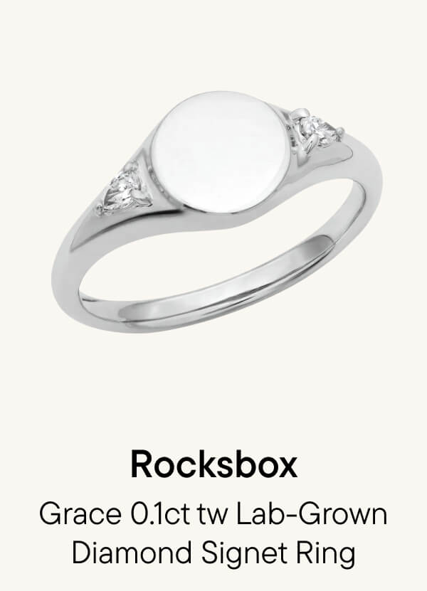 Grace 0.1ct tw Lab-Grown Diamond Signet Ring