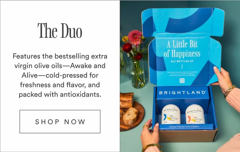 The Duo Features the bestselling extra virgin olive oils—Awake and Alive—cold-pressed for freshness and flavor, and packed with antioxidants. Shop now.