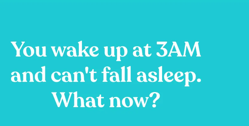 You wake up at 3AM and can't fall asleep. What now?
