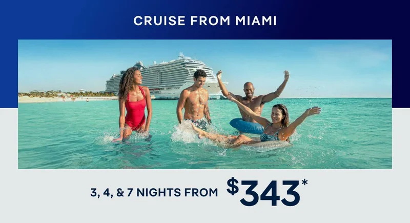 Cruise From Miami – 3, 4 & 7 Nights – Click to View Cruises & Book Now
