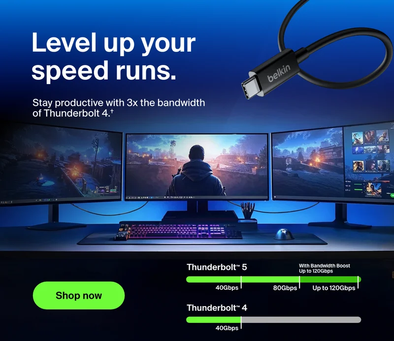 Enjoy the benefits of Thunderbolt 5.