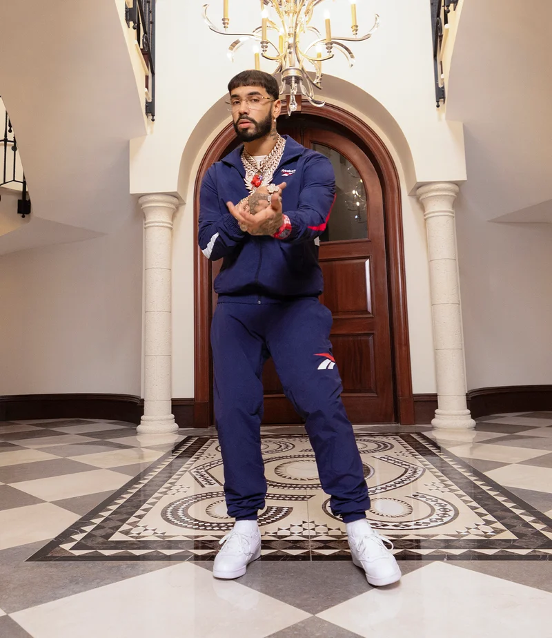 Anuel in Reebok Tracksuit