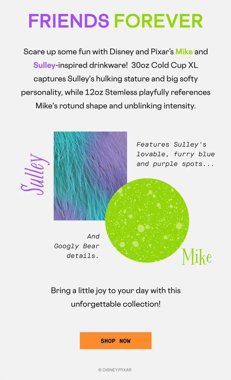 NEW Mike and Sulley-inspired drinkware!