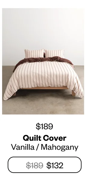 Quilt Cover - Vanilla / Mahogany